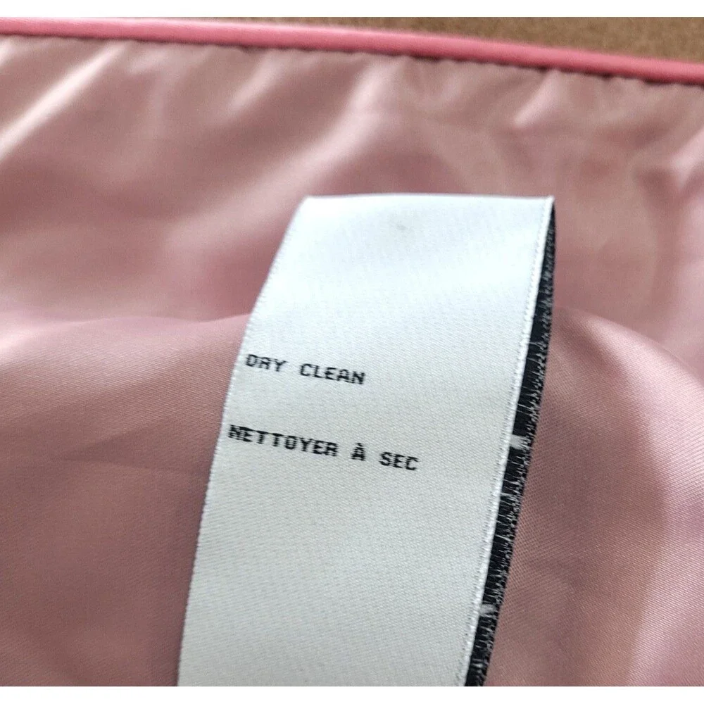 Faux Fur Wool Pea coat Kate Spade‎ XS Tan Pink Satin Lined Preppy mod chic